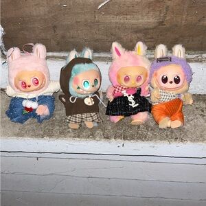 Charming Plush Bunny Toy Set - Pink, Brown, Purple